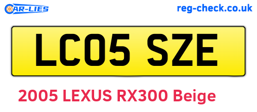 LC05SZE are the vehicle registration plates.