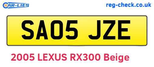 SA05JZE are the vehicle registration plates.