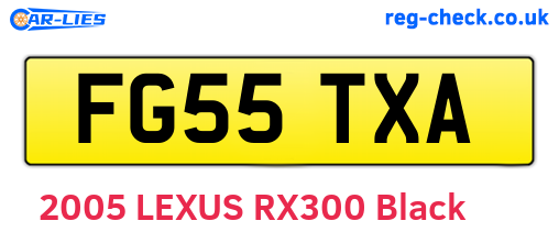 FG55TXA are the vehicle registration plates.