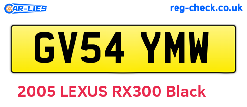 GV54YMW are the vehicle registration plates.