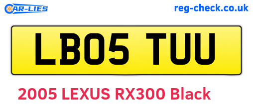LB05TUU are the vehicle registration plates.