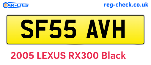 SF55AVH are the vehicle registration plates.
