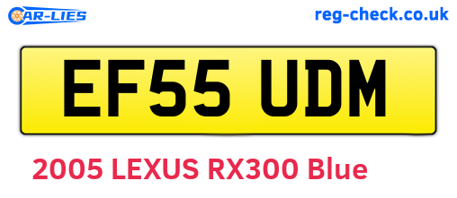EF55UDM are the vehicle registration plates.