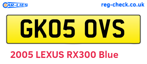 GK05OVS are the vehicle registration plates.