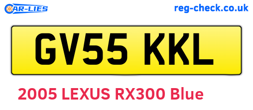 GV55KKL are the vehicle registration plates.