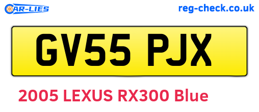 GV55PJX are the vehicle registration plates.