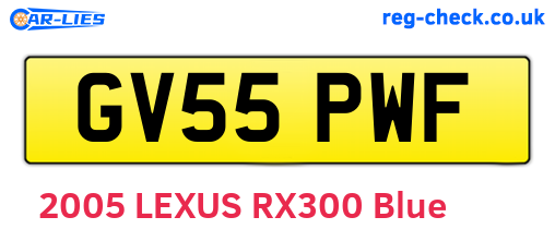 GV55PWF are the vehicle registration plates.