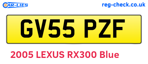 GV55PZF are the vehicle registration plates.