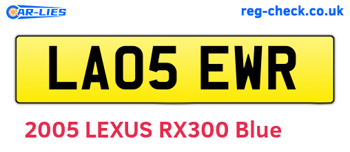 LA05EWR are the vehicle registration plates.