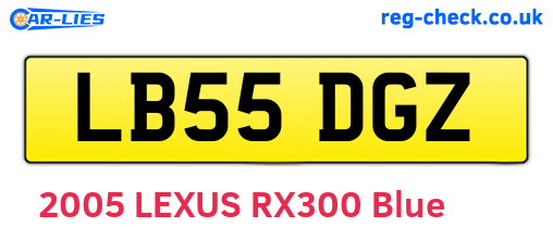 LB55DGZ are the vehicle registration plates.