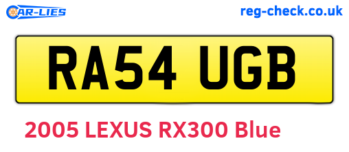 RA54UGB are the vehicle registration plates.