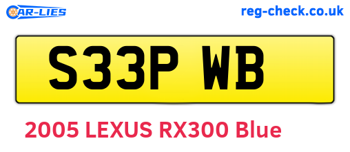 S33PWB are the vehicle registration plates.