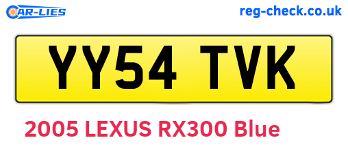 YY54TVK are the vehicle registration plates.