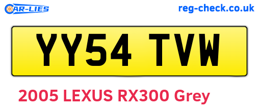 YY54TVW are the vehicle registration plates.