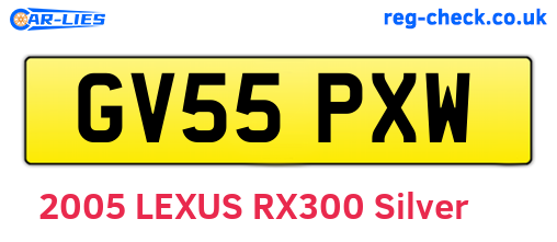 GV55PXW are the vehicle registration plates.