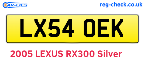 LX54OEK are the vehicle registration plates.