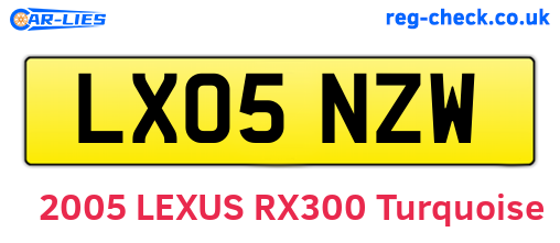 LX05NZW are the vehicle registration plates.