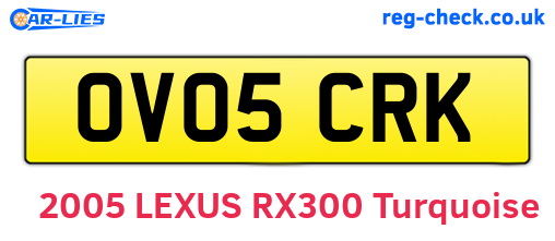 OV05CRK are the vehicle registration plates.