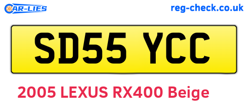 SD55YCC are the vehicle registration plates.