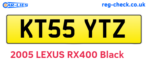KT55YTZ are the vehicle registration plates.