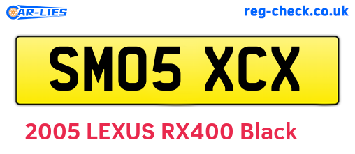 SM05XCX are the vehicle registration plates.
