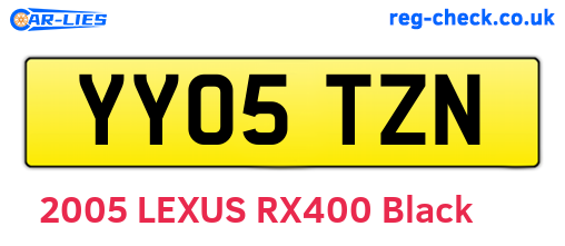 YY05TZN are the vehicle registration plates.