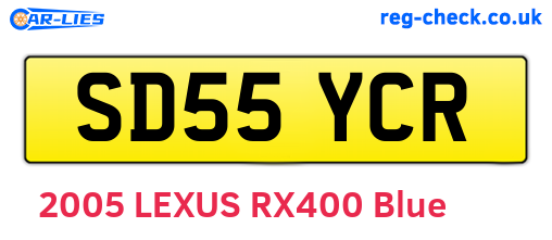 SD55YCR are the vehicle registration plates.