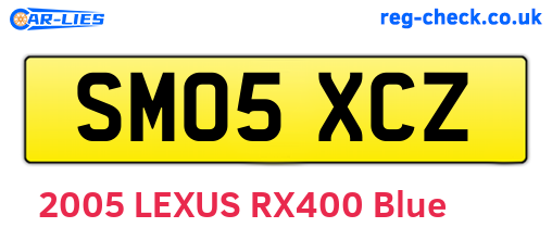 SM05XCZ are the vehicle registration plates.