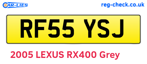 RF55YSJ are the vehicle registration plates.