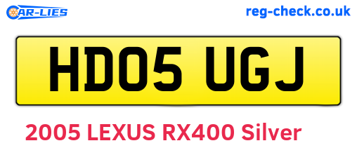 HD05UGJ are the vehicle registration plates.