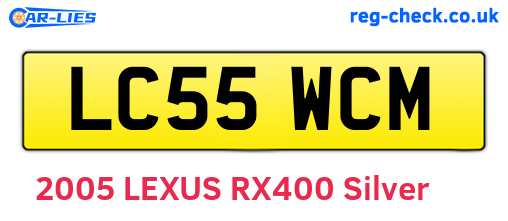 LC55WCM are the vehicle registration plates.