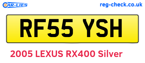RF55YSH are the vehicle registration plates.