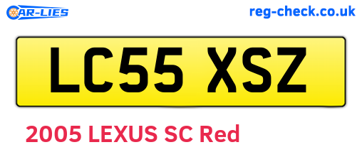 LC55XSZ are the vehicle registration plates.