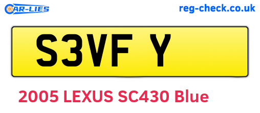 S3VFY are the vehicle registration plates.