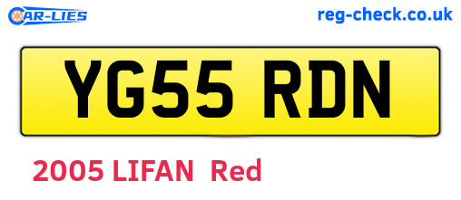 YG55RDN are the vehicle registration plates.