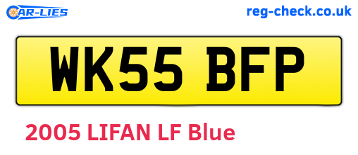 WK55BFP are the vehicle registration plates.
