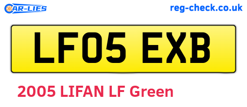 LF05EXB are the vehicle registration plates.