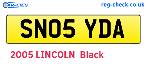 SN05YDA are the vehicle registration plates.
