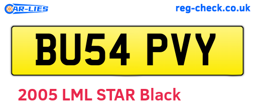 BU54PVY are the vehicle registration plates.