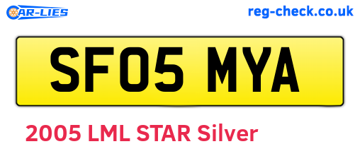 SF05MYA are the vehicle registration plates.