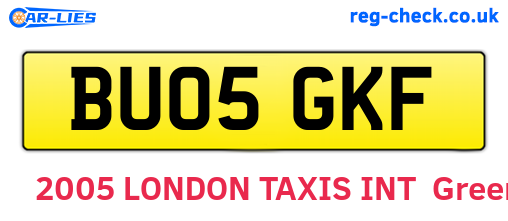 BU05GKF are the vehicle registration plates.