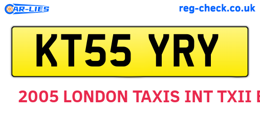KT55YRY are the vehicle registration plates.