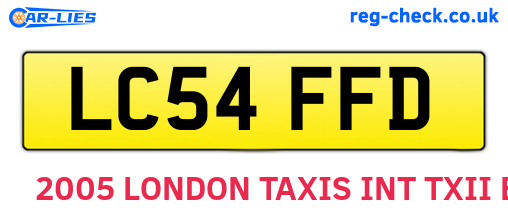 LC54FFD are the vehicle registration plates.