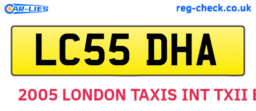 LC55DHA are the vehicle registration plates.