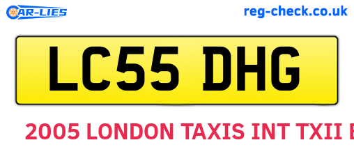 LC55DHG are the vehicle registration plates.