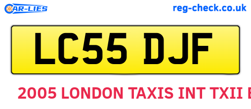 LC55DJF are the vehicle registration plates.
