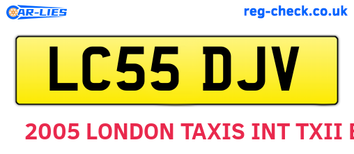 LC55DJV are the vehicle registration plates.