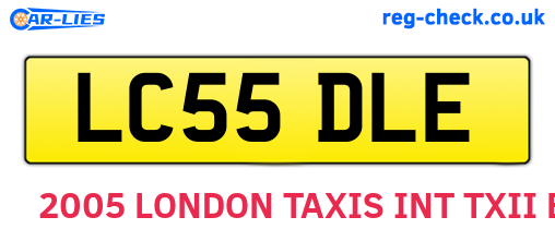 LC55DLE are the vehicle registration plates.