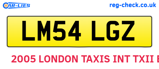 LM54LGZ are the vehicle registration plates.