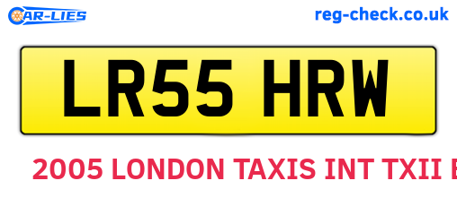 LR55HRW are the vehicle registration plates.